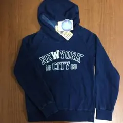 パーカー　デニム　インディゴ風加工　140㎝