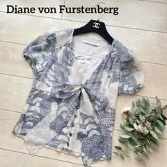 Diane von Furstenberg❤️シルク100%ボウタイリボンブラウスのサムネイル