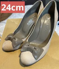 DIANA リボンハイヒール ベージュ 24cm