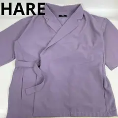 【美品】HARE ハレ　タイロッケンシャツ　くすみカラー　パープル