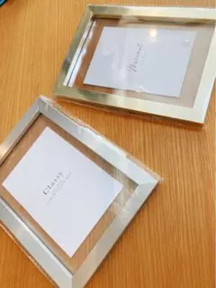 【新品】メタリック　フォトフレーム　シルバーゴールド2L版　写真立てT27
