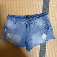 デニムショートパンツ ライトブルー サイズ64