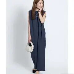 エムセブンデイズ　サロペット　オールインワン　ネイビー　オケージョン