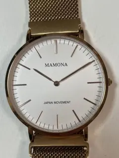 MAMONA 腕時計 ゴールド メッシュベルト