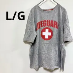 LIFEGUARD+ 【L/G】グレー ロゴTシャツ 男女兼用 オーバーサイズ