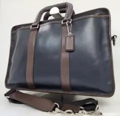 【稀少/美品】コーチ 2way ブリーフケース ビジネスバッグ 本革 バイカラー