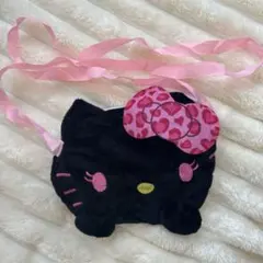 ハローキティ ガチャガチャ ポシェット 黒とピンク