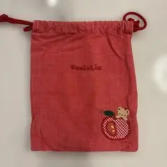 ファミリア　familiar巾着袋 コップ袋　 リンゴ刺繍のサムネイル