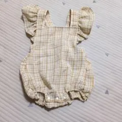 PAIR MANON ショルダーフリルバッククロスロンパース 80センチ