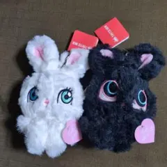 foxy illustrations カラビナ付ぬいぐるみがま口ポーチ　全２種