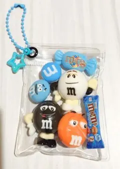 ガチャ詰めポーチ風 キャンディバッグ キーホルダー ブルー ホワイト ブラック