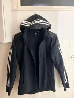 ✨adidas ブラック ジャージ 収納フード付