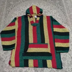 90s 古着 ビンテージ メキシカンパーカー ラスタ L