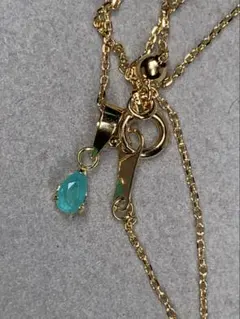 天然パライバトルマリン 0.18ct ブラジル産 K18YGペンダントヘッド 