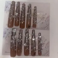 グリッター装飾ネイルチップ