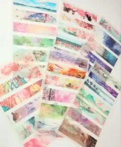 風景デザイン水彩シールセット