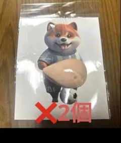 【新品】お腹プニプニシール　柴犬　3Dシールステッカ　サッカー　2個セット