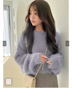 GRL ショート丈フェザーニットプルオーバー【kz119】 ブルー