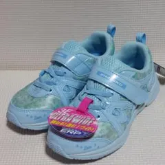 瞬足スニーカー　サックスマルチ　18cm 3Eウルトラワイド