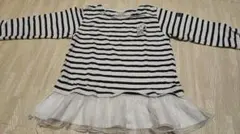 スヌーピー　petitmainのストライプ長袖カットソー　120cm