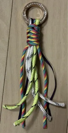 パラコード　キーリング　キーホルダー(全長約18cm)/ラインストーン付き