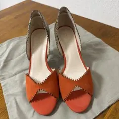 【新品未使用】オゥバニスター　パンプス　23cm オレンジ
