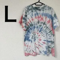 メンズ　Tシャツ【Ｌ】　タイダイ柄　半袖　夏服　コットン　派手　部屋着　ゆったり