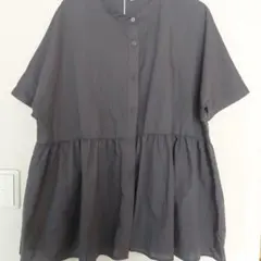 【新品タグ付】LL ティアードチュニック チュニック トップス ブラウス グレー