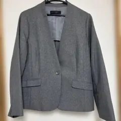 ノーカラージャケット グレー 3Lサイズ