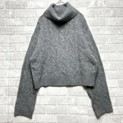 ジーユー GU タートルネックセーター ニット M グレー 着回し オフィカジ