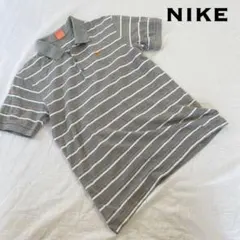 NIKE ナイキ ボーダーゴルフウェア メンズM　グレーオレンジ