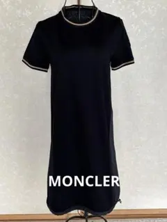 MONCLER:黒 半袖ワンピース サイズXS（Ｓ〜Mサイズ相当）