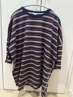 niko and... ボーダーカットソー ネイビー L