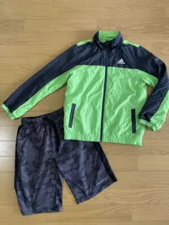 adidas 蛍光グリーン ウインドブレーカー140 セダークレストパンツ150