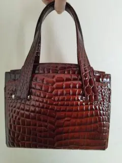 フォーマル　ブラウン クロコダイル風 ハンドバッグ