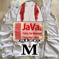 JaVa ジャバ 綿100% サロペット オーバーオール ホワイト ゆったりMのサムネイル