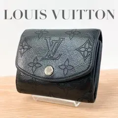 極美品】ルイヴィト マヒナ 三つ折り財布 イリス コンパクト ブラック 