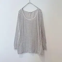 .Samansa Mos2 ボーダー カットソー 長袖Tシャツ　ストライプ　M