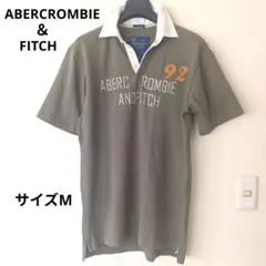 アバクロンビー＆フィッチ 半袖 ポロシャツ 刺繍 オリーブ メンズM