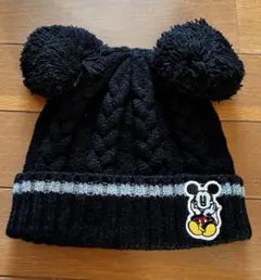 HushHush 黒いニット帽 ポンポン付き ４８〜５０サイズくらい