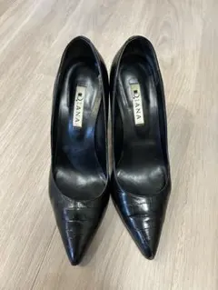 DIANA クロコダイル風 ブラックハイヒール