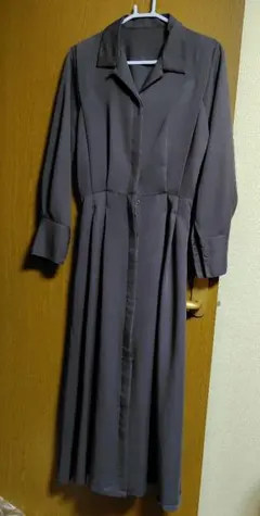 ロングワンピース グレー M