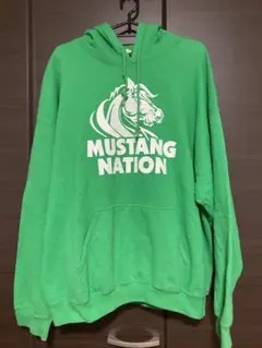 MUSTANG NATION フード付きパーカー 緑XL