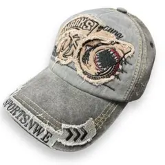 新品☆キャップ 帽子 アメカジ denim デニム風 メンズ シャーク サメ