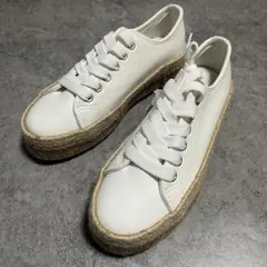 【新品未使用】byあしながおじさん 厚底 スニーカー ホワイト S 22.5のサムネイル