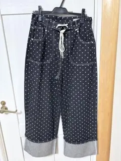 新品未着用タグ付き Fancyclub ドット柄デニムパンツ