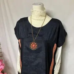 着物リメイク//大島紬//チュニックNO339