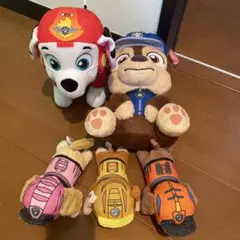 パウパトロール ぬいぐるみ　マーシャル・チェイス・ラブル・スカイ・ズーマー5点