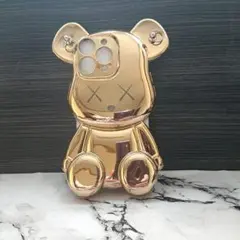 クマ型 ゴールド iPhone12ケース