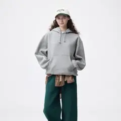 【値下】GU ジーユー　ヘビーウェイトスウェットパーカー　長袖　グレー　Mサイズ